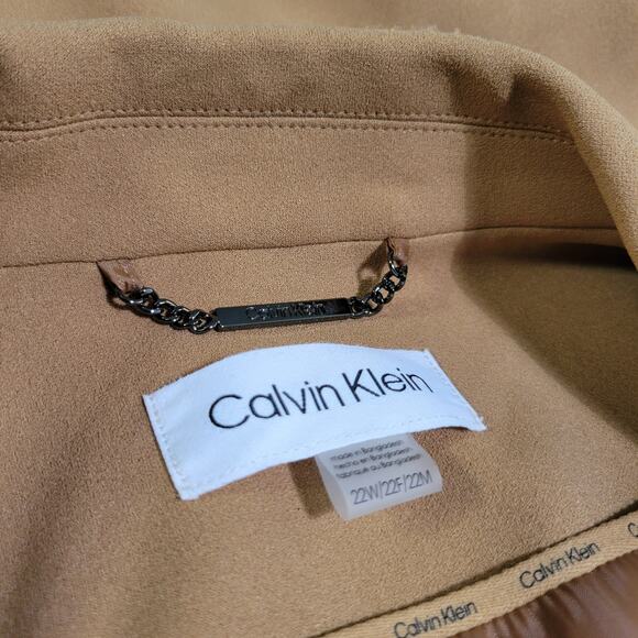 Calvin Klein Cropped Long-Sleeve Blazer Luggage NWT Plus Size 22W - Picture 8 of 9